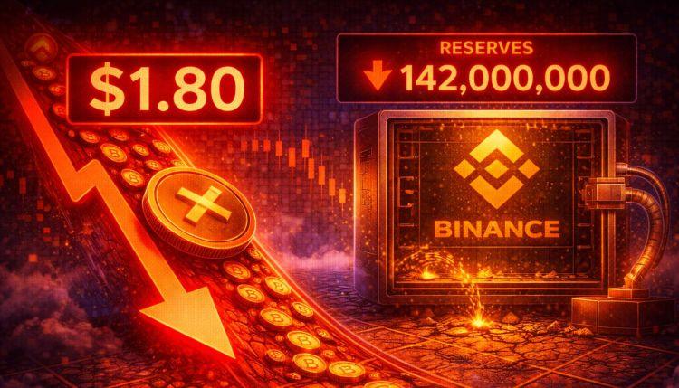 XRP价格跌至1.80美元，币安储备持续下降