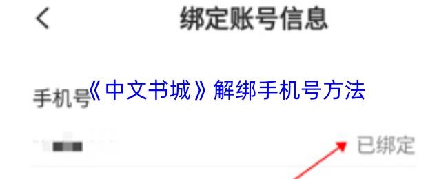 中文书城 解绑手机号方法