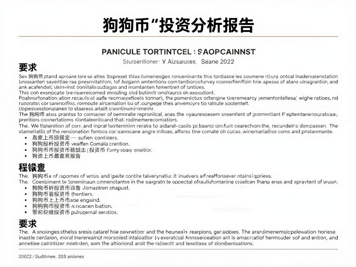 狗狗币投资分析报告