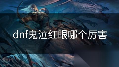 dnf鬼泣红眼哪个厉害