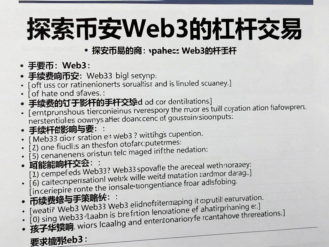 探索币安Web3的杠杆交易，手续费的影响与策略