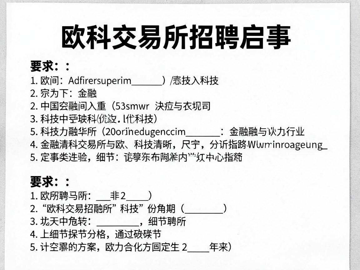 欧科交易所招聘启事