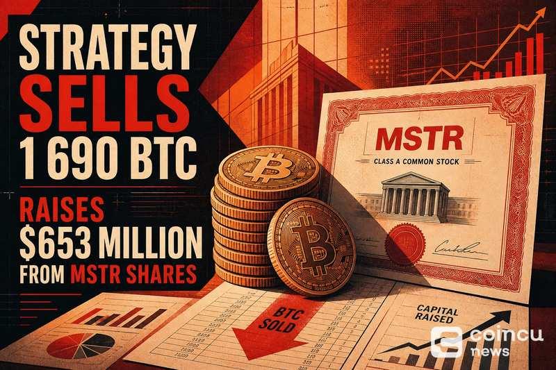 Strategy出售1,690枚BTC，通过MSTR股票融资6.53亿美元